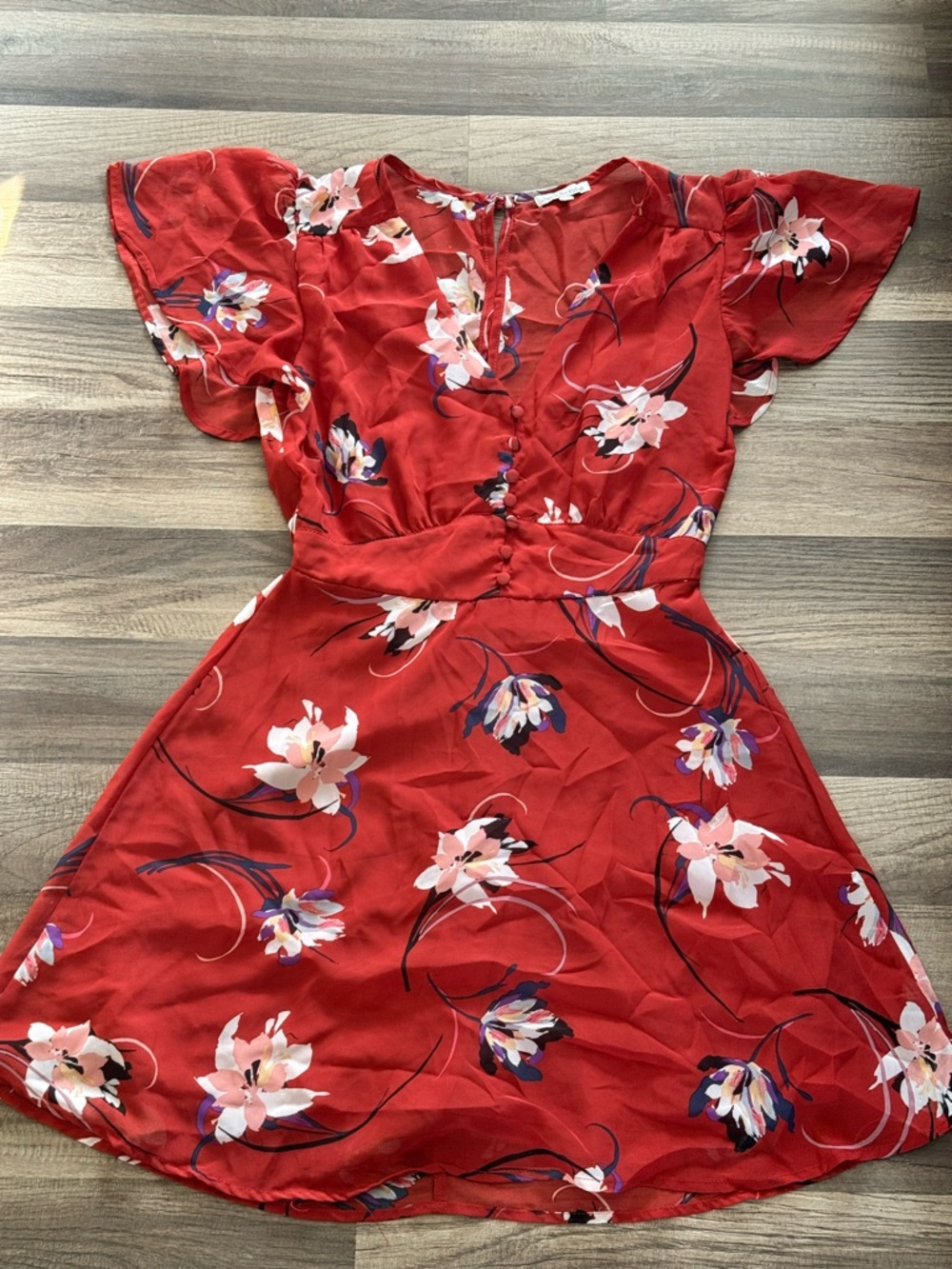 Charlotte Russe Red Floral Mini Dress